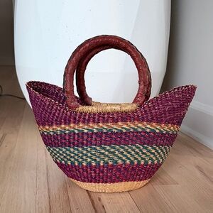 Small Bolga Market Basket Tote Hand Bag